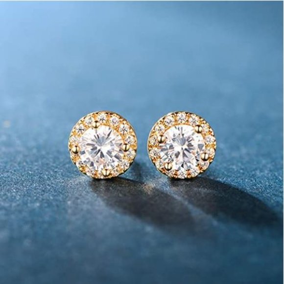 18K Rose Gold Plated Square Cubic Zircon Simulated - Picture 13 of 15